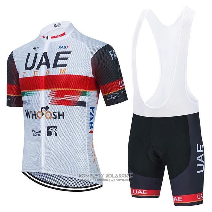 2021 Odziez Rowerowa UAE Bialy Krotkie Rekawy I Rowerowe Szelkach